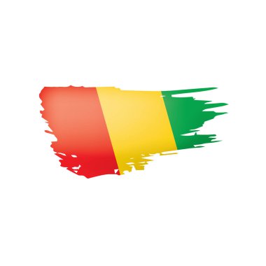 Gine bayrağı, beyaz arkaplanda vektör illüstrasyonu