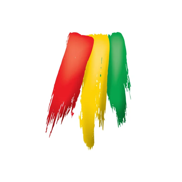 Bandeira da Guiné, ilustração vetorial sobre um fundo branco — Vetor de Stock