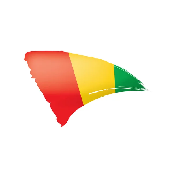 Guinea flag, vector illustratie op een witte achtergrond — Stockvector