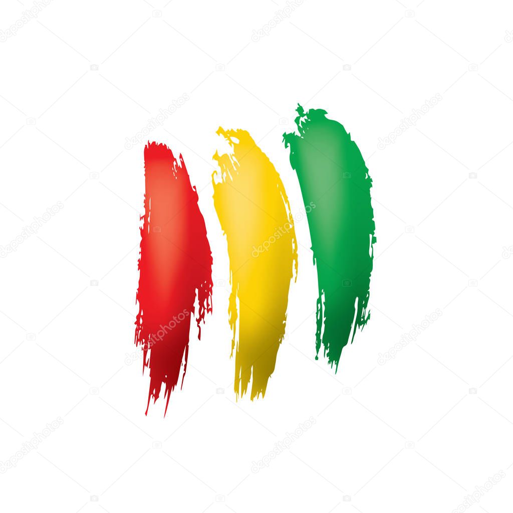 guinea flag, vector illustration on a white background