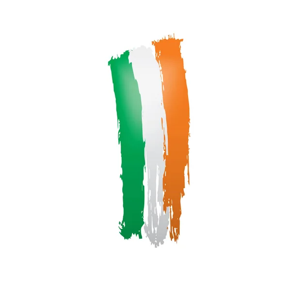 Bandera de Irlanda, ilustración vectorial sobre fondo blanco — Archivo Imágenes Vectoriales