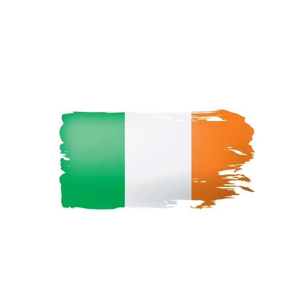 İrlanda bayrağı, beyaz arkaplanda vektör illüstrasyonu — Stok Vektör