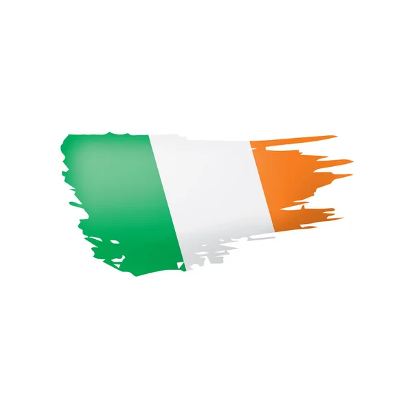 爱尔兰国旗，白色背景上的矢量插图 — 图库矢量图片
