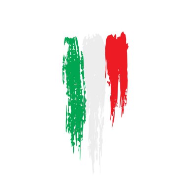 İtalya bayrağı, beyaz arkaplanda vektör illüstrasyonu