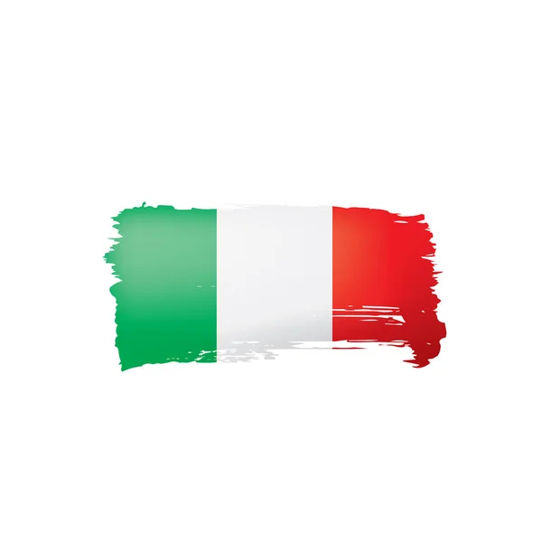 Σημαία Ιταλίας, διανυσματική απεικόνιση σε λευκό φόντο — Διανυσματικό Αρχείο