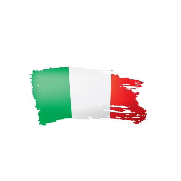 Italien-Flagge, Vektorabbildung auf weißem Hintergrund — Stockvektor