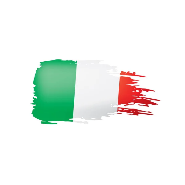 İtalya bayrağı, beyaz arkaplanda vektör illüstrasyonu — Stok Vektör