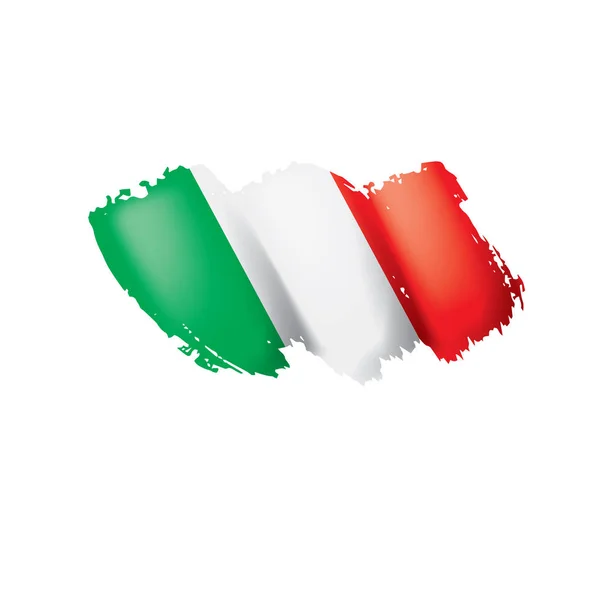Italien flagga, vektor illustration på en vit bakgrund — Stock vektor