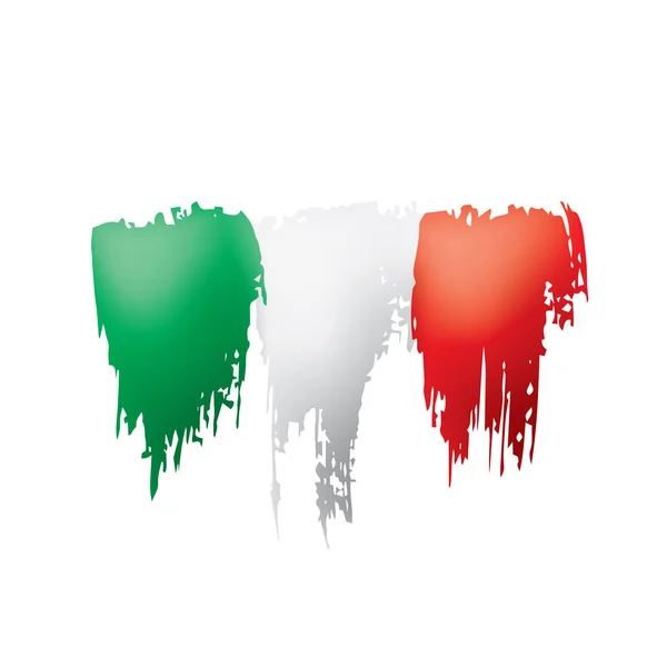 Italien-Flagge, Vektorabbildung auf weißem Hintergrund — Stockvektor