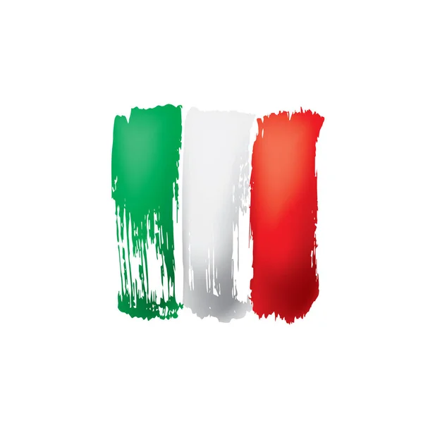 Italië vlag, vector illustratie op een witte achtergrond — Stockvector