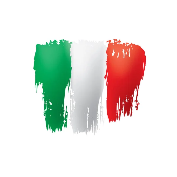 Italia Bandiera Illustrazione Vettoriale Sfondo Bianco — Vettoriale Stock