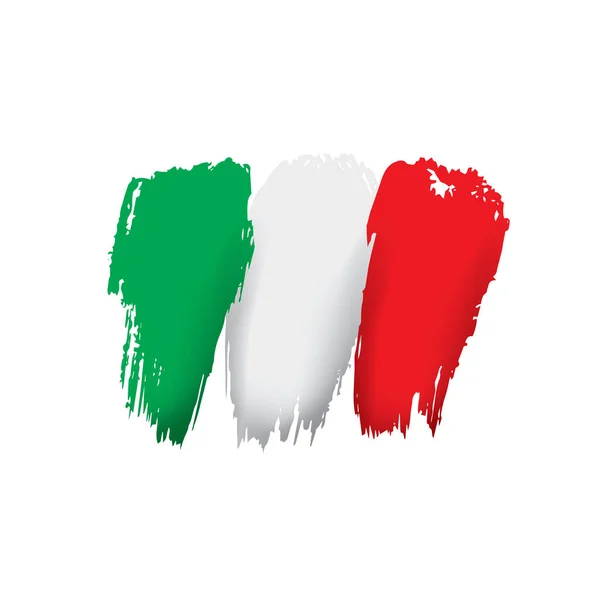 İtalya bayrağı, beyaz arkaplanda vektör illüstrasyonu — Stok Vektör