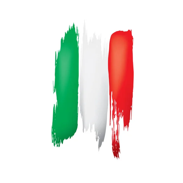 Italië vlag, vector illustratie op een witte achtergrond — Stockvector