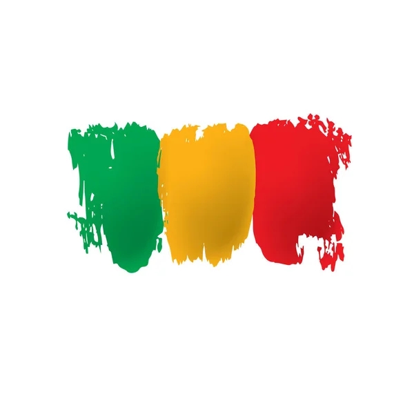 Bandiera Mali, illustrazione vettoriale su sfondo bianco — Vettoriale Stock