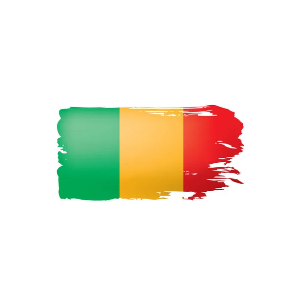 马里国旗, 白色背景上的矢量插图 — 图库矢量图片