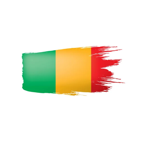 Флаг Мали, векторная иллюстрация на белом фоне — стоковый вектор