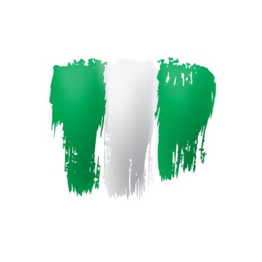 Nijerya bayrak, beyaz bir arka plan üzerinde vektör çizim