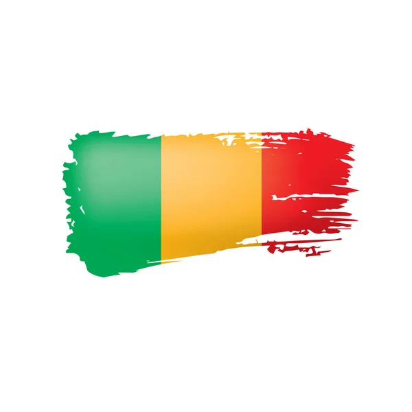 Vlag van Mali, vectorillustratie op een witte achtergrond — Stockvector