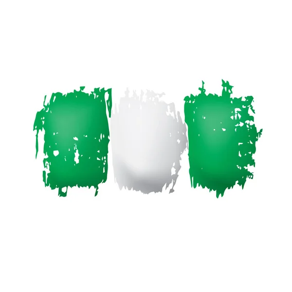 Nigeria flagga, vektorillustration på vit bakgrund — Stock vektor