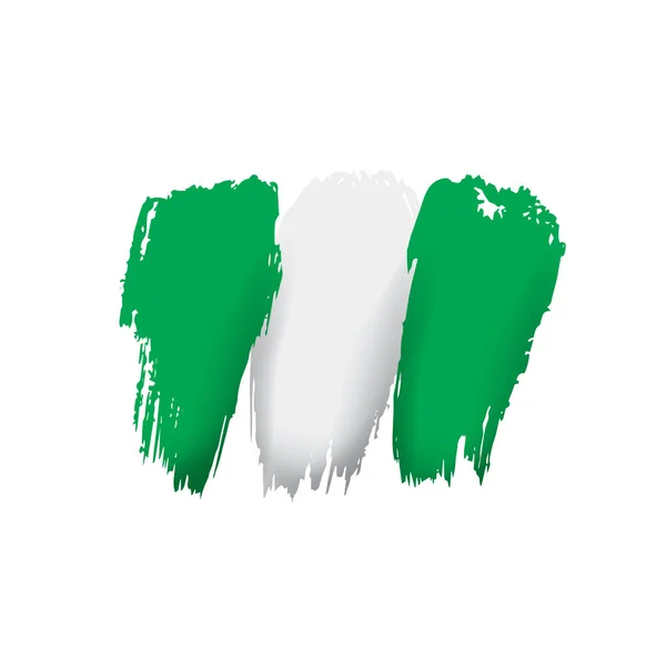 Νιγηρία σημαία, εικονογράφηση διάνυσμα σε λευκό φόντο — Διανυσματικό Αρχείο