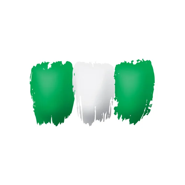Bandera de Nigeria, ilustración vectorial sobre fondo blanco — Archivo Imágenes Vectoriales