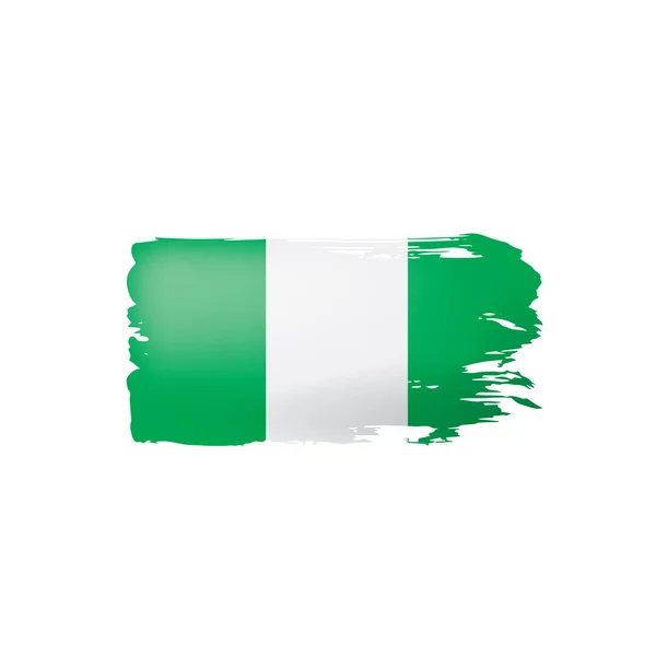 Vlag van Nigeria, vectorillustratie op een witte achtergrond — Stockvector