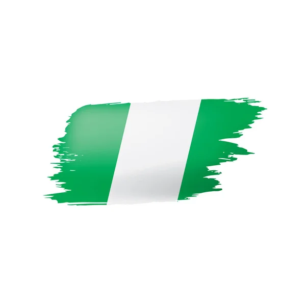 Vlag Van Nigeria Vectorillustratie Een Witte Achtergrond — Stockvector