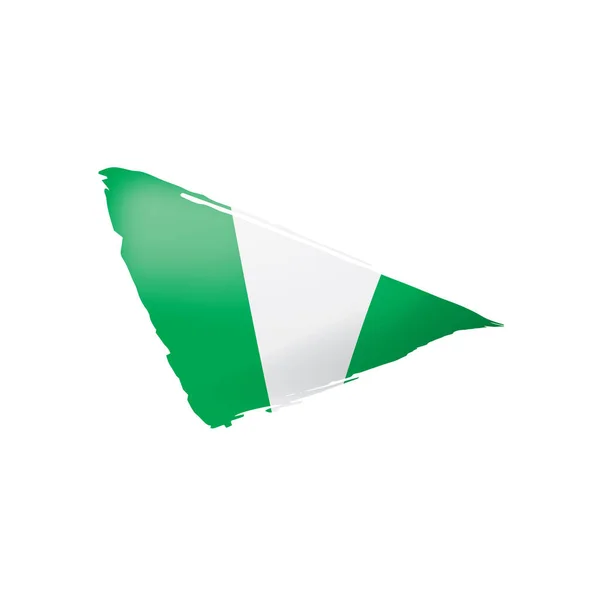 尼日利亚旗子 矢量例证在白色背景 — 图库矢量图片