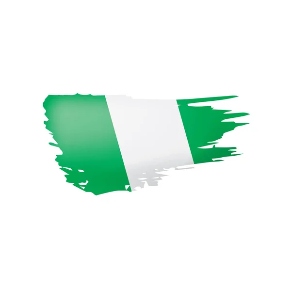 Bandera de Nigeria, ilustración vectorial sobre fondo blanco — Archivo Imágenes Vectoriales