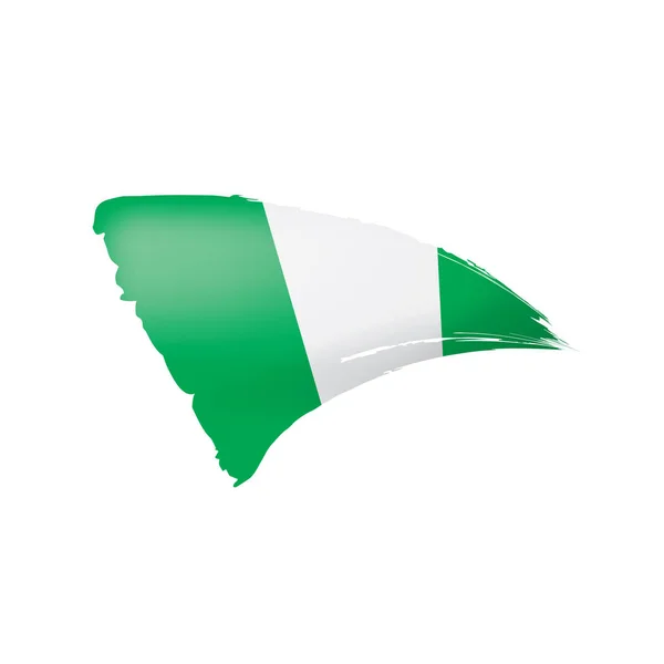Nigeria flag, vector illustration on a white background — Stock Vector