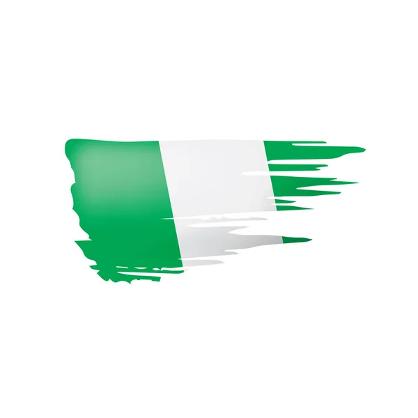 Nigeria flag, vector illustration on a white background — Stock Vector