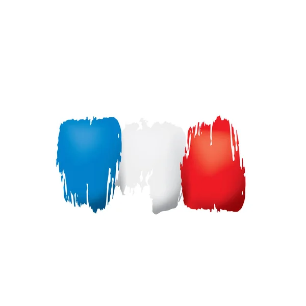 Σημαία Γαλλίας, διανυσματική απεικόνιση σε λευκό φόντο — Διανυσματικό Αρχείο