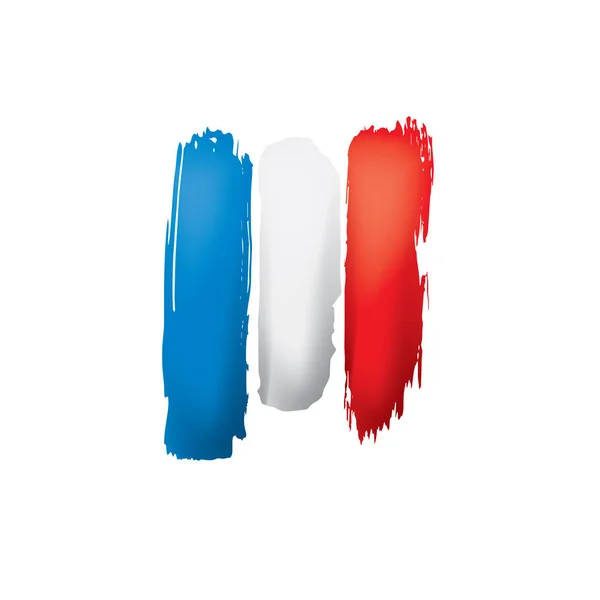 フランス国旗、白い背景のベクトルイラスト — ストックベクタ
