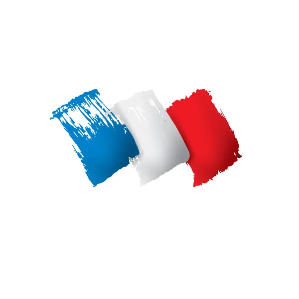 흰색 바탕에 벡터 삽화가 그려진 프랑스 국기 — 스톡 벡터