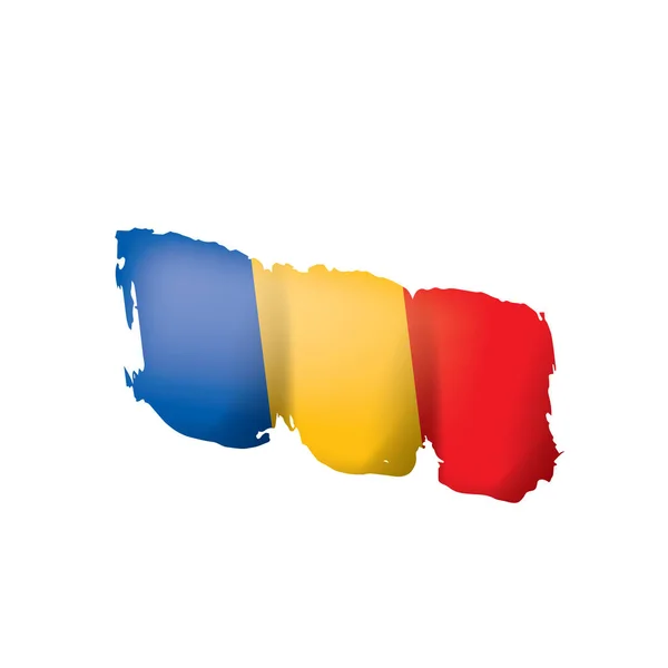 Tchads flagga, vektorillustration på vit bakgrund — Stock vektor