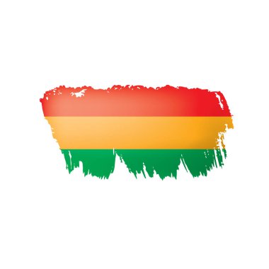 Bolivya bayrak, beyaz bir arka plan üzerinde vektör çizim