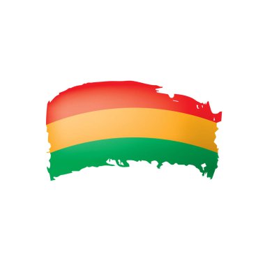Bolivya bayrak, beyaz bir arka plan üzerinde vektör çizim