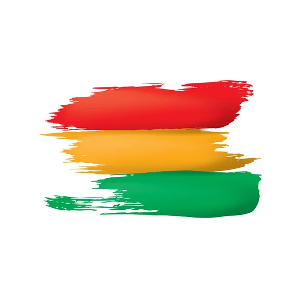 Drapeau Bolivie, illustration vectorielle sur fond blanc — Image vectorielle