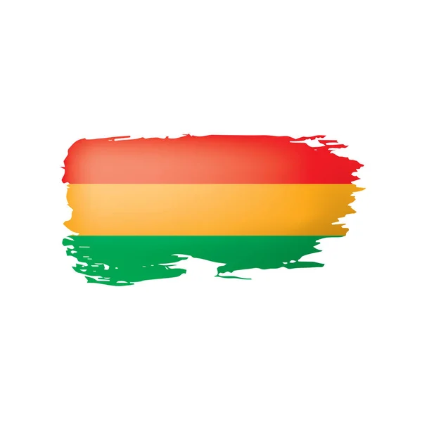 Bolivien Flagge, Vektorabbildung auf weißem Hintergrund — Stockvektor