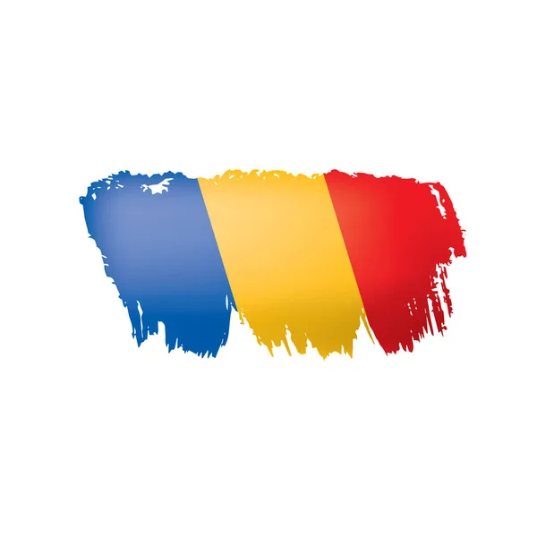 De vlag van Tsjaad, vectorillustratie op een witte achtergrond — Stockvector