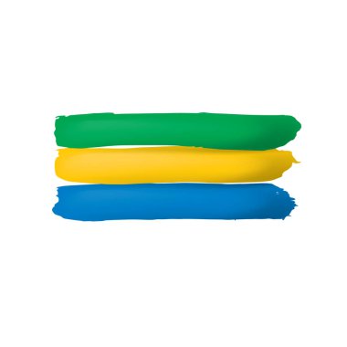 Gabon bayrağı, beyaz arkaplanda vektör çizimi