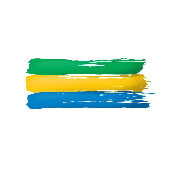 Gabon bayrağı, beyaz arkaplanda vektör çizimi — Stok Vektör
