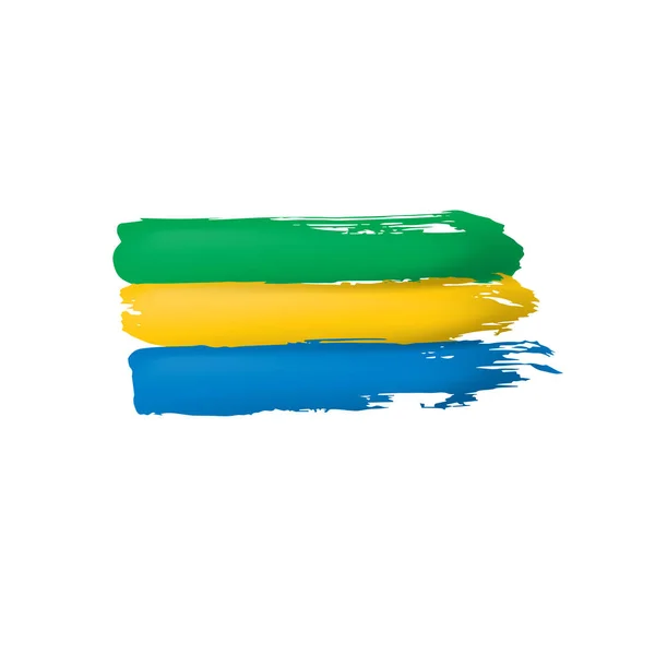 加蓬国旗，白色背景上的矢量插图 — 图库矢量图片