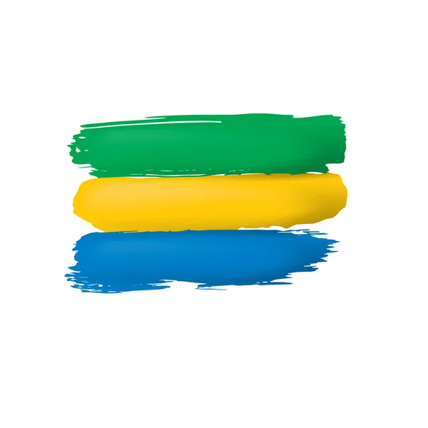 Bandiera del Gabon, illustrazione vettoriale su sfondo bianco — Vettoriale Stock