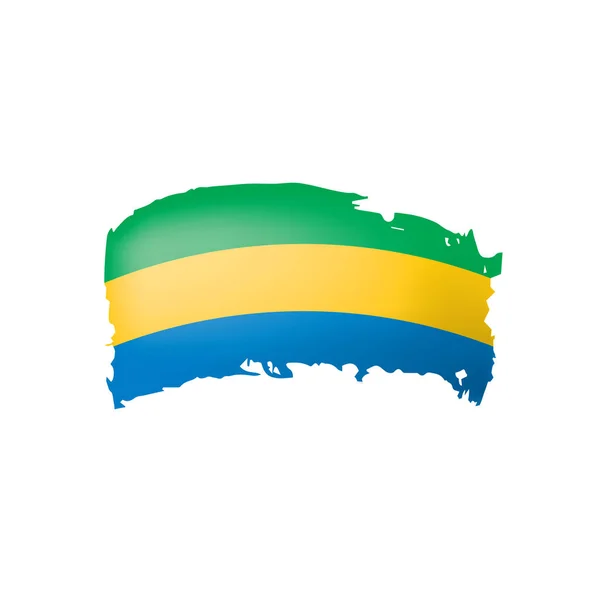 Gabon flagga, vektor illustration på en vit bakgrund — Stock vektor