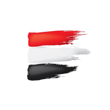Yemen bayrağı, beyaz arkaplanda vektör çizimi