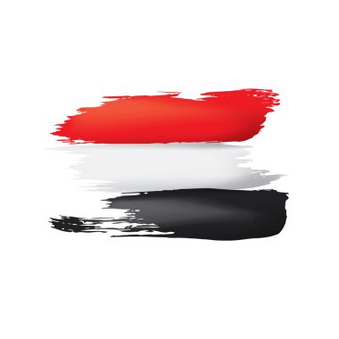 Yemen bayrağı, beyaz arkaplanda vektör çizimi