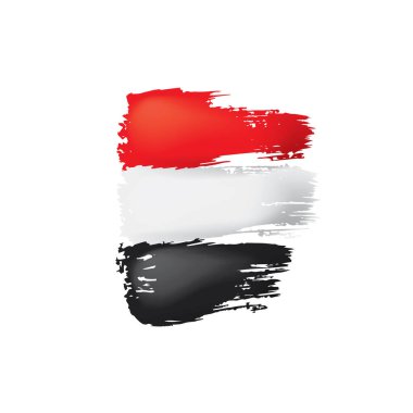 Yemen bayrağı, beyaz arkaplanda vektör çizimi