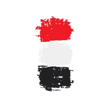 Yemen bayrağı, beyaz arkaplanda vektör çizimi