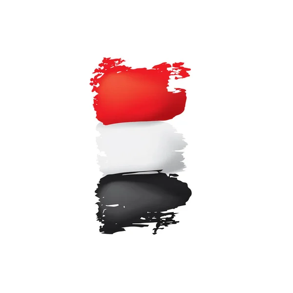 Bandera yemení, ilustración vectorial sobre fondo blanco — Vector de stock
